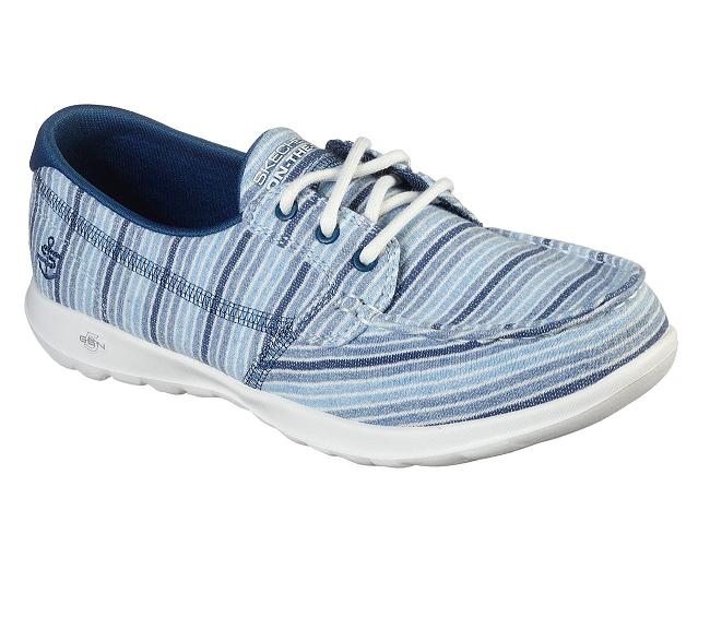 Zapatos Sin Cordones Skechers Mujer - GOwalk Lite Azules ZNRTP6257